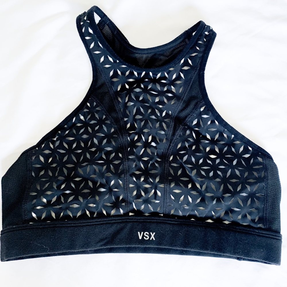 Victoria’s Secret XS Black Eyelet Sports Bra